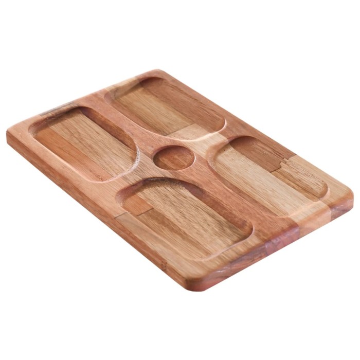 Petisqueira de Madeira 4 Divisões Retangular EETHER Duo