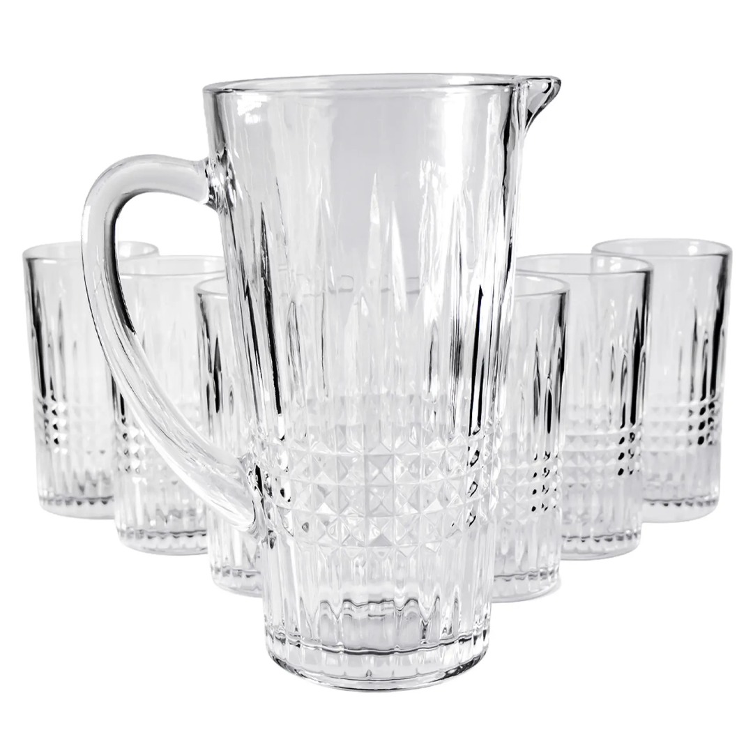 Conjunto Jarra 1L + 6 Copos 320ml Xadrez Essencial Mark Blank